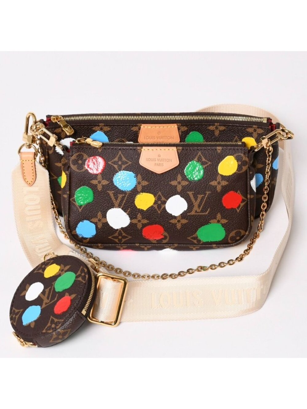 Louis Vuitton Yayoi Kusama Multi Pochette Accessoires Monogram Canvas Multicolor